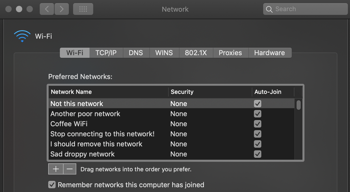 program that manages wireless networks for mac os:x